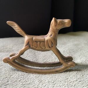 Vintage Miniature Brass 3" Rocking Horse